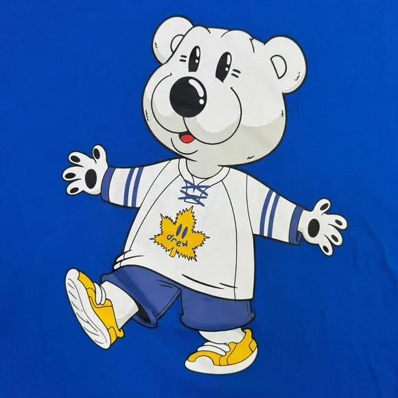Drew House Toronto Maple Leafs Carlton The Bear T-Shirt Mens 2XS Blue Graphic - Picture 2 of 7